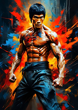 Bruce Lee Abstract Martial Arts Portrait
