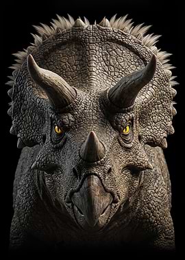 Detailed Triceratops Dinosaur Portrait poster