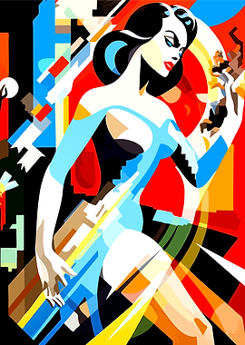 Abstract Pop Art Woman Portrait