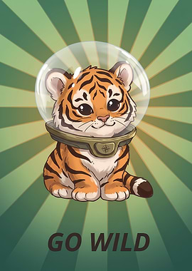 Cute Tiger Astronaut Poster
