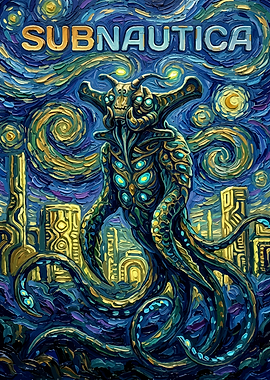 Subnautica Sea Emperor Leviathan Starry Night Style Art