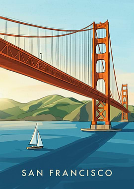 Golden Gate Bridge Travel Poster
