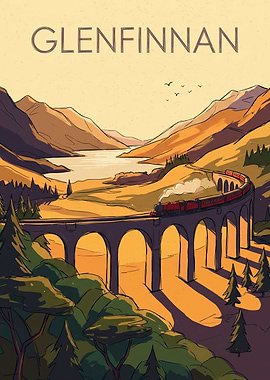 Glenfinnan Viaduct Travel Poster