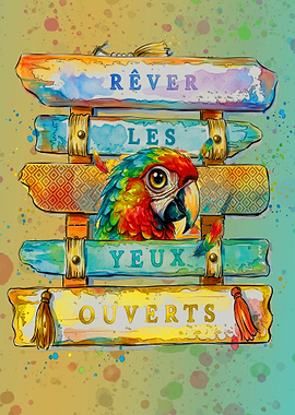 Dreaming With Eyes Open Parrot Art