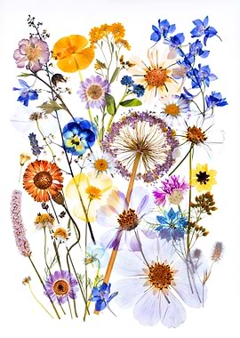 Pressed Wildflower Botanical Arrangement