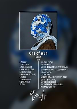 Gunna One of Wun Album Tracklist Poster
