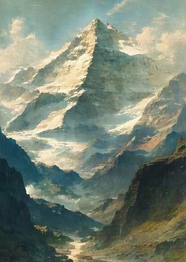 Majestic Snow-Capped Mountain Peak