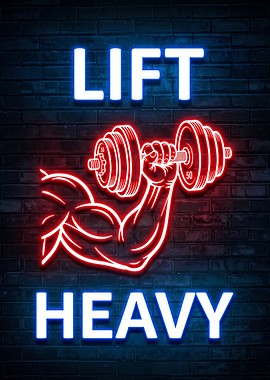 Lift Heavy Neon Gym Sign