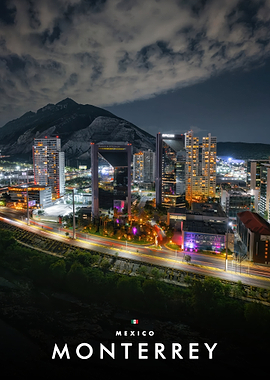 Night Skyline of Monterrey Mexico