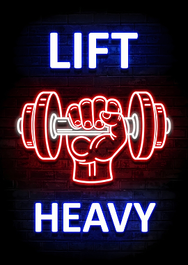 Lift Heavy Neon Gym Sign