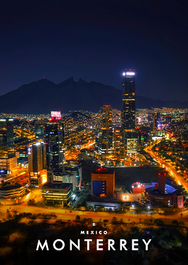 Night Skyline of Monterrey Mexico