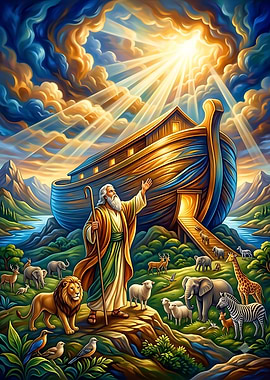 Noah and the Ark Biblical Scene