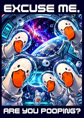 Astronaut Ducks Asking Are You Pooping