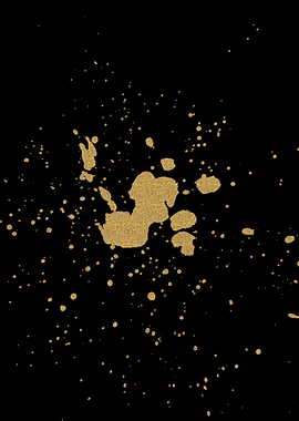 Gold Glitter Paint Splatter