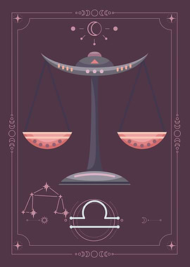 Libra Zodiac Sign Illustration