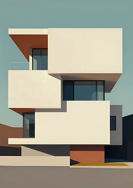 Modern Minimalist Geometric Building Architecture