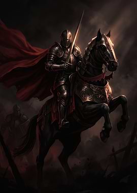 Dark Knight on Rearing Horse