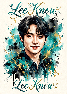Lee Know Watercolor Portrait