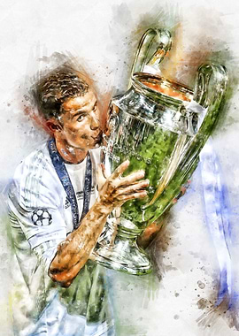 Cristiano Ronaldo Kissing Trophy