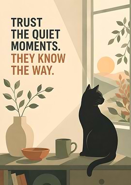 Trust the Quiet Moments Cat Poster