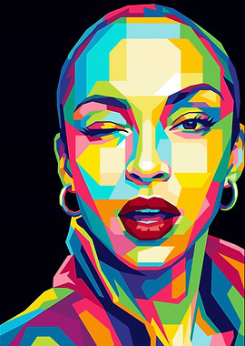 Colorful WPAP Portrait of Sade