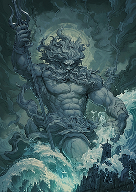 Poseidon Rising from the Sea