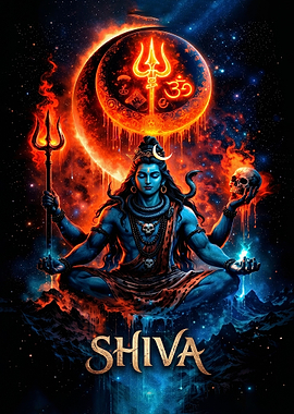 Lord Shiva Cosmic Meditation Poster