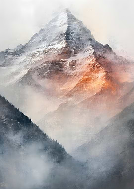 Majestic Snow-Capped Mountain Peak
