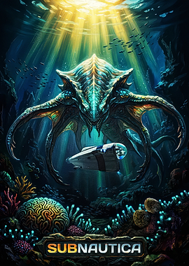 Subnautica Reaper Leviathan Underwater Poster