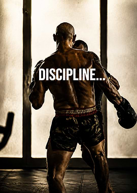 Discipline Boxing Training Silhouette