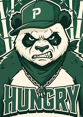 Aggressive Hungry Panda Streetwear Graphic