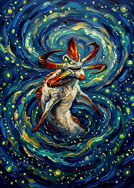 Reaper Leviathan Starry Night Painting
