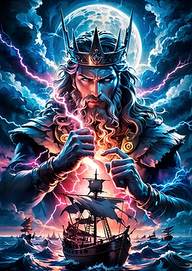 Poseidon Commanding the Stormy Seas