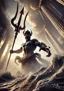 Poseidon Rising from the Sea