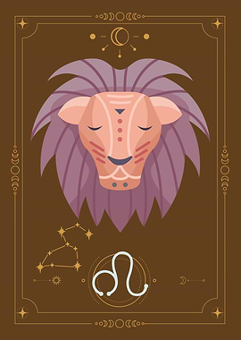 Leo Zodiac Sign Astrology Poster