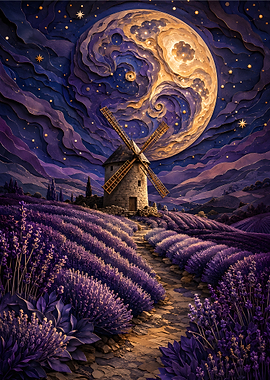 Lavender Fields & Starry Night