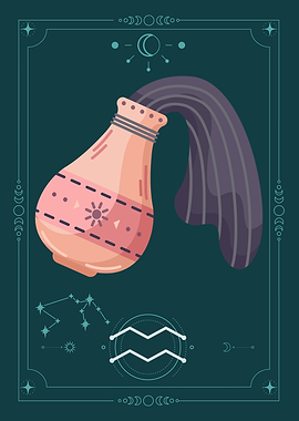 Aquarius Zodiac Sign Illustration
