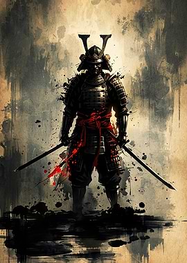 Samurai Warrior with Dual Katanas