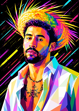 Bad Bunny Pop Art Portrait