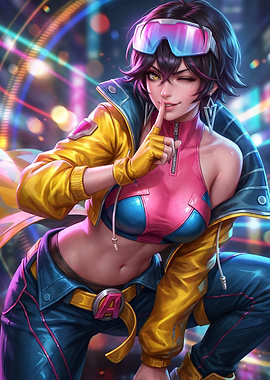 Cyberpunk Style Anime Girl Portrait