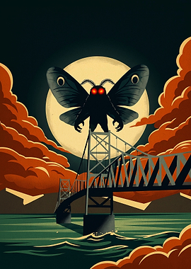 Mothman Perched on Silver Bridge