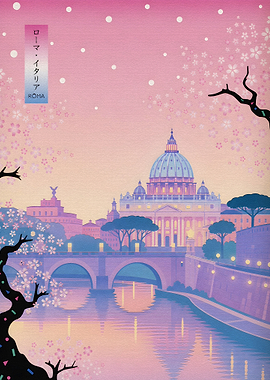 St. Peter's Basilica in Cherry Blossom