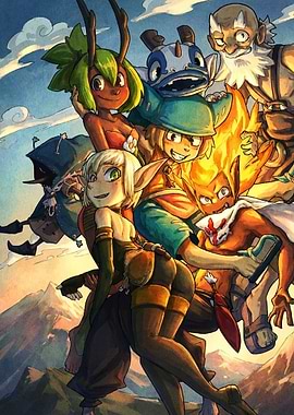 Wakfu Adventure Group Character Illustration