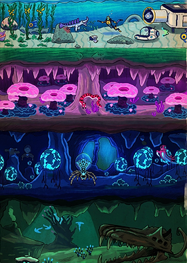 Subnautica Underwater Biome Layers Illustration