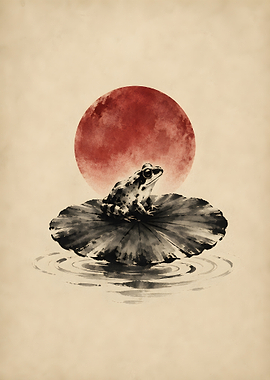 Zen Frog Lotus Leaf