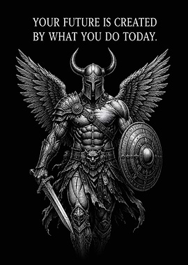 Winged Warrior Inspirational Quote Poster