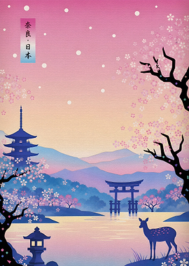 Nara Japan Cherry Blossom Landscape