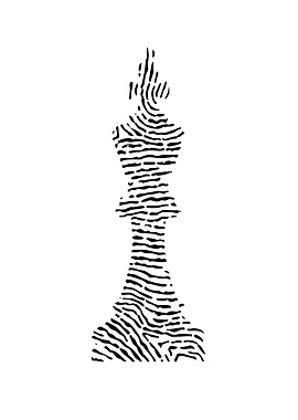 Fingerprint Chess King Piece