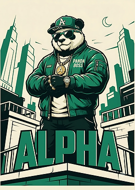 Cool Panda Boss Urban Streetwear Poster