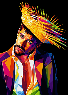 Bad Bunny WPAP Pop Art Portrait